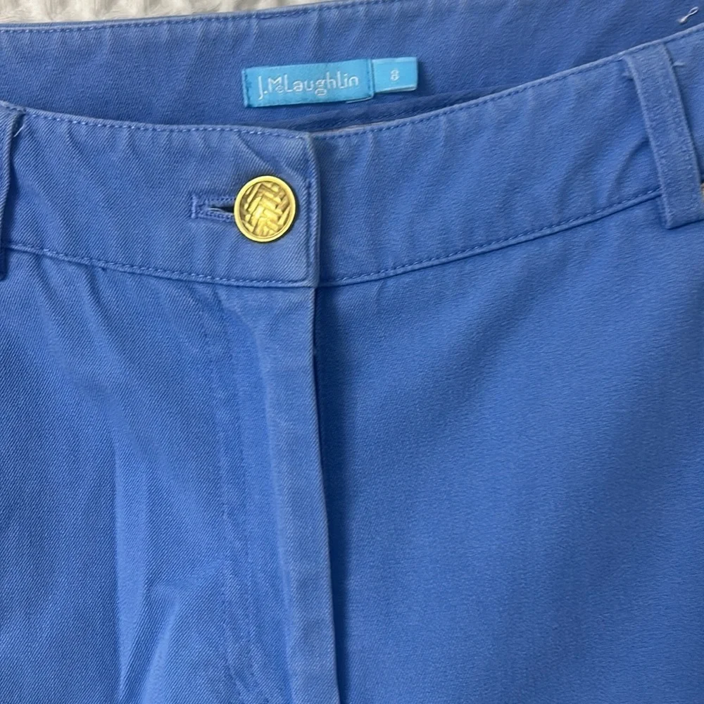 J. McLaughlin 5-Pocket Stretch Cotton Spandex Twill Straight Leg Pants Blue - Picture 3 of 11